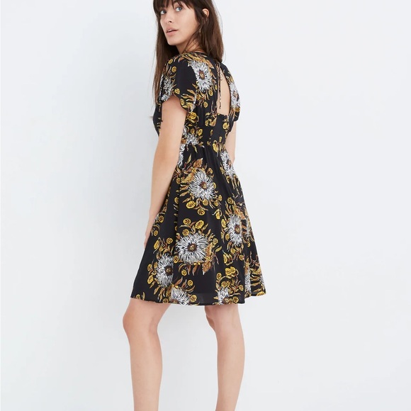 Madewell Open-Back Mini Dress in Painted Blooms size 2 - Picture 4 of 9